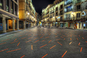 桌面壁纸，，西班牙，建筑物，街道，人行道，高动态光照渲染，Teruel，城市