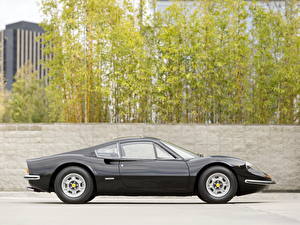 Fonds d'écran Ferrari Noir Latéralement Black Dino | 246 GT voiture