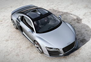Photo Audi Silver color From above r8 v12 tdi Cars