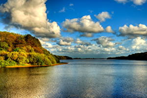 Фотография Озеро Небо Англия Облака Rivington водохранилище Природа
