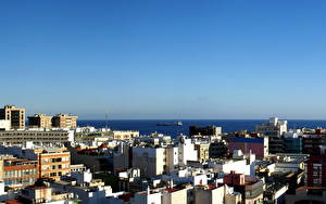 Wallpapers Spain Houses Sky Horizon Canary Islands  Cities