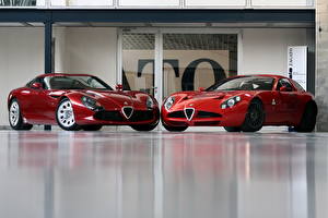 Pictures Alfa Romeo Headlights Red Front Burgundy 2011 TZ3 Stradale based on Dodge Viper SRT-10 Cars