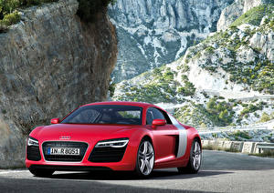 Images Audi Red Headlights Front 2013 r8 coupe automobile