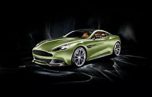 Fonds d'écran Aston Martin Vert Phare automobile 2012 Vanquish Voitures