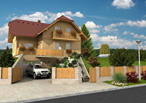 Hintergrundbilder Haus Eigenheim Fenster Städte 3D-Grafik