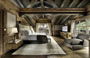 Fotos Innenarchitektur Bett Kissen Teppich Aus Holz Design Zimmer Schlafzimmer
