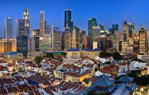 Tapety na pulpit Singapur Budynki Wieżowiec Miasta