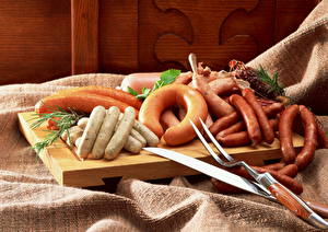 Bakgrundsbilder på skrivbordet Köttprodukter Korvar Wienerkorv