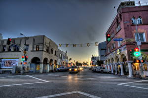 Фото Америка Дороги Здания Улиц HDRI Асфальт Калифорния Southern  город