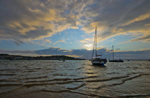 Pictures Rivers England Sky Clouds Torridge Instow Nature Cities