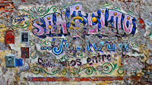 Tapety na pulpit Graffiti Ściana Stary