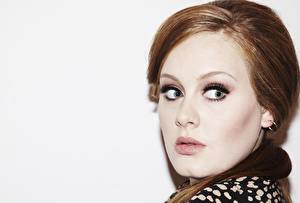 Fonds d'écran Adele singer Oeils Voir Visage Cheveux Aux cheveux bruns Musique Filles Célébrités