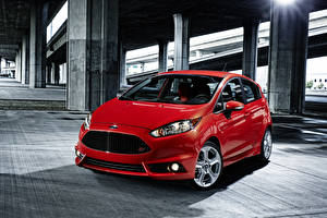Images Ford Red Headlights Front 2014  Fiesta ST Cars
