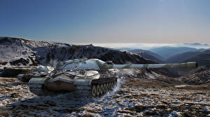 Bakgrundsbilder på skrivbordet World of Tanks Stridsvagn  spel 3D_grafik Natur