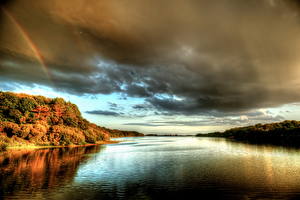 Hintergrundbilder Flusse England Himmel Wolke Regenbogen  Natur