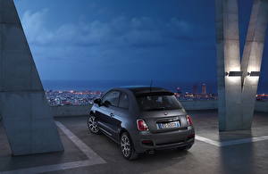 Hintergrundbilder Fiat Hinten 2013 500S Autos Städte