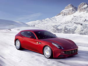 Fonds d'écran Ferrari Rouge Neige 2011 FF voiture
