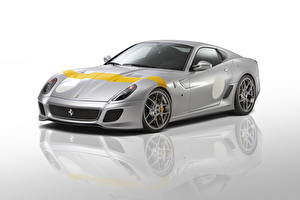 Bakgrundsbilder på skrivbordet Ferrari Framlyktor Silver färg 2011 599 GTO bil
