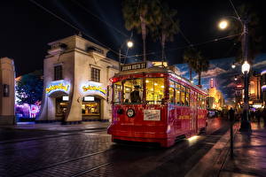 Papel de Parede Desktop Estados Unidos Disneyland Rua Noite HDR Califórnia Anaheim Cidades