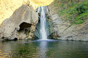 Photo Waterfalls USA California Malibu Nature