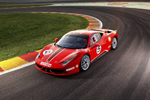 Tapety na pulpit Ferrari Czerwony Metaliczna 2010 458 Italia Challenge samochód