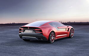 Wallpaper Red Back view Luxurious 2012 Italdesign Brivido auto
