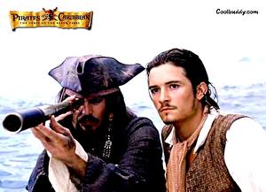 Fondos de escritorio Piratas del Caribe Pirates of the Caribbean: The Curse of the Black Pearl Johnny Depp Orlando Bloom Película