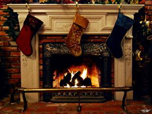 Fondos de escritorio Año Nuevo Día festivos Hogar (fuego) Calcetines