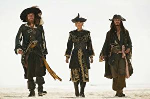 Papel de Parede Desktop Piratas das Caraíbas Pirates of the Caribbean: At World's End Johnny Depp Geoffrey Rush Filme