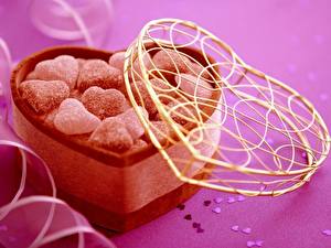 Desktop hintergrundbilder Süßware Valentinstag Herz das Essen