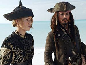 Bureaubladachtergronden Pirates of the Caribbean Pirates of the Caribbean: At World's End Johnny Depp Keira Knightley Films