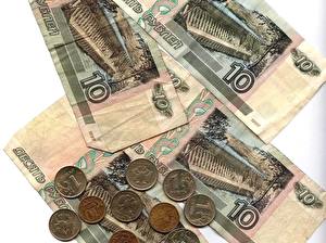 Bureaubladachtergronden Geld Roebels Bankbiljetten Munten