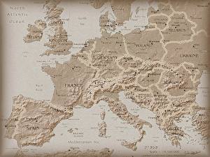 Bureaubladachtergronden Aardrijkskunde Kaart Europa