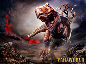 Bakgrundsbilder på skrivbordet ParaWorld Dinosaurier Datorspel