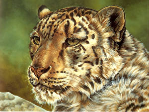 Wallpapers Big cats Painting Art Animals