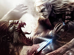 Bakgrundsbilder på skrivbordet The Witcher Geralt of Rivia Fantasy