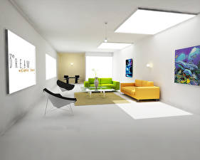 Wallpaper Interior High-tech style Room