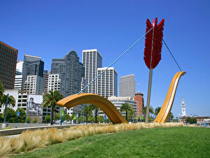 Papel de Parede Desktop Esculturas EUA Califórnia São Francisco  Cupid's Span  Cidades