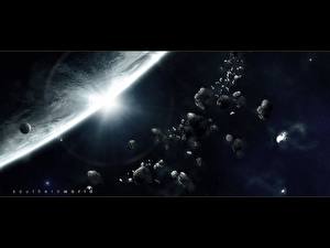 Bakgrundsbilder på skrivbordet Asteroider Rymden