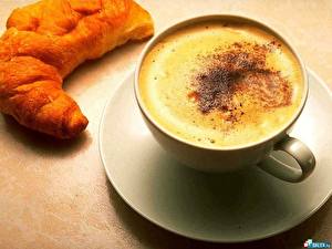 Papel de Parede Desktop Bebidas Pastelaria Café Croissant Alimentos