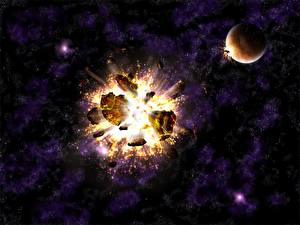 Wallpapers Disasters Explosions Planets Space