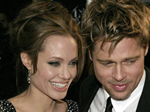 Tapety na pulpit Angelina Jolie Brad Pitt Celebryci