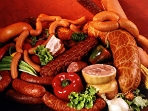 桌面壁纸，，肉類產品，香肠，食品