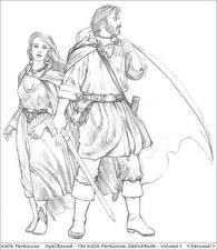 Картинки Keith Parkinson Мужчины Воин Рисованные С мечом Фантастика Девушки