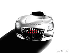 Pictures Audi Front White background Cars