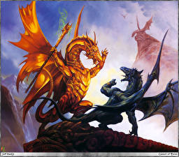 Fonds d'écran Jeff Easley Dragon Bâton 2 Fantasy