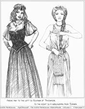 Bakgrundsbilder på skrivbordet Keith Parkinson Målade Två 2 Klänning Fantasy Unga_kvinnor