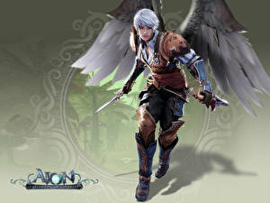 Bakgrundsbilder på skrivbordet Aion: Tower of Eternity Änglar spel
