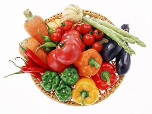 Bilder Gemüse Weißer hintergrund das Essen