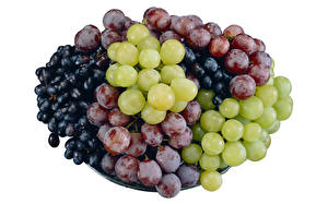 Bureaubladachtergronden Fruit Druiven Witte achtergrond Voedsel